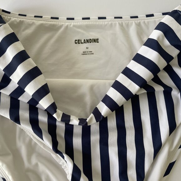 NEW Women's Anthropologie x CELANDINE High-Waisted Bikini Bottoms Navy Medium M - Picture 4 of 5